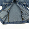 Load image into Gallery viewer, Girls Blue Ribbed Line Denim Jacket
