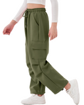 Load image into Gallery viewer, Girls Wide Leg Cargo Sweatpants with Pockets
