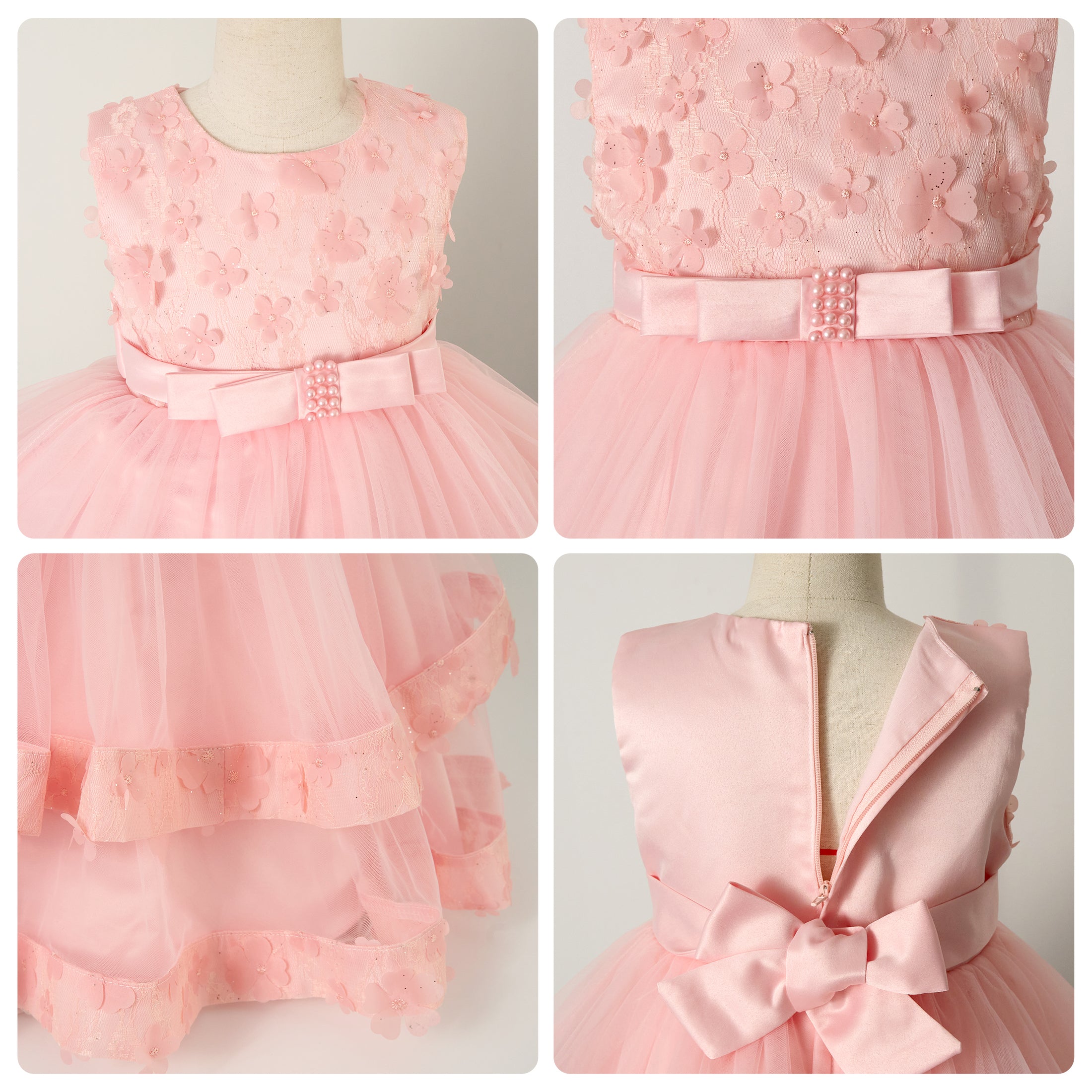 Girls Little Flower Gown Princess Dress