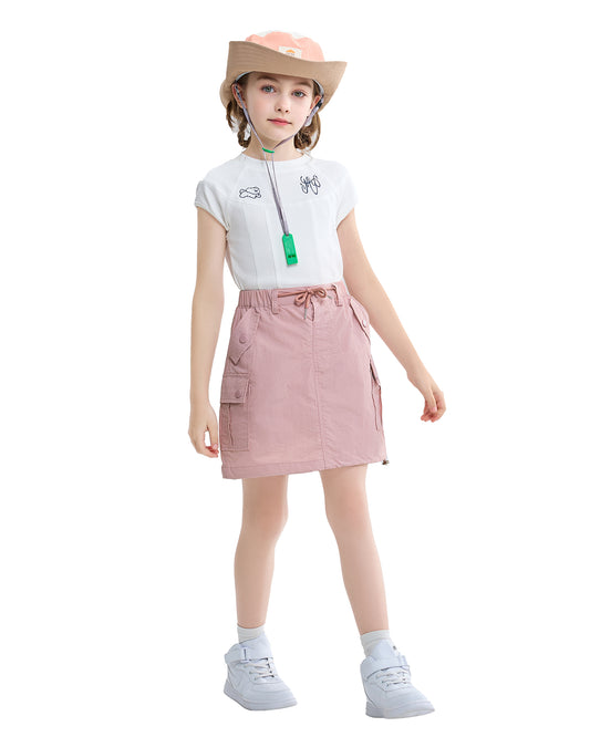 Rolanko Girls Parachute Short Skirt with Pockets