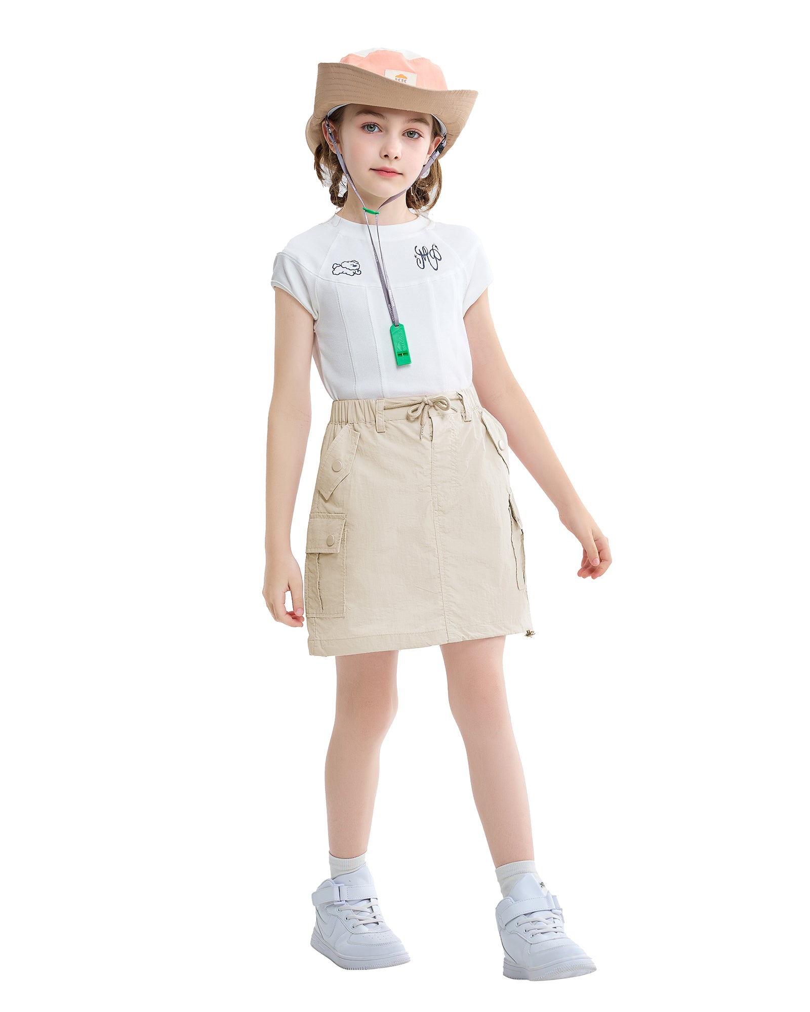 Rolanko Girls Parachute Short Skirt with Pockets