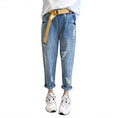 Load image into Gallery viewer, Girl's Blue Stylish Hole Denim Jeans
