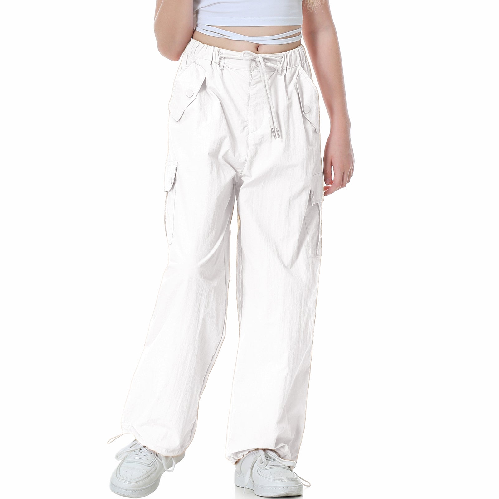 Girl's Baggy Cargo Parachute Trousers