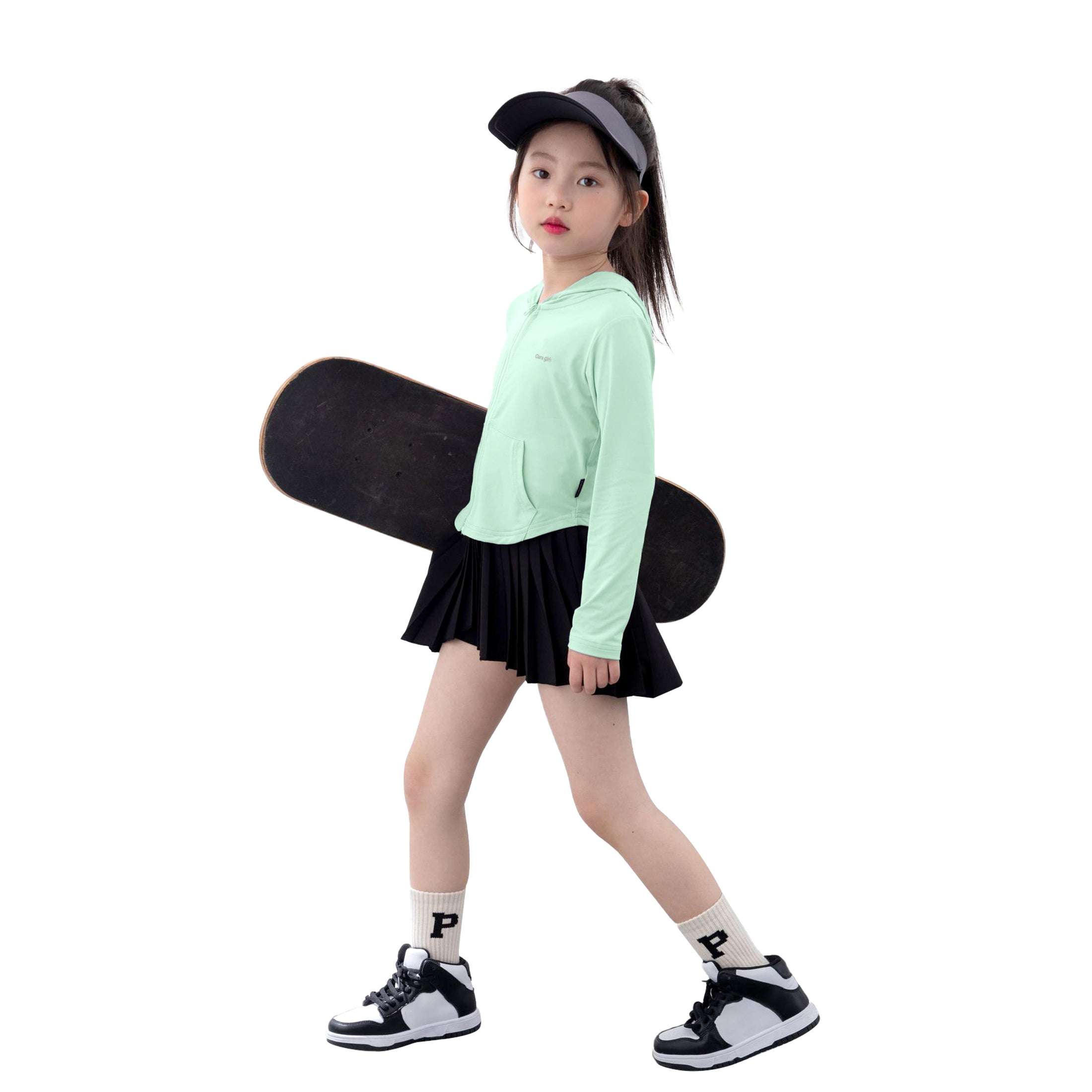 Rolanko Kids Zip Up Sun Hoodie UPF50+ with Thumbholes