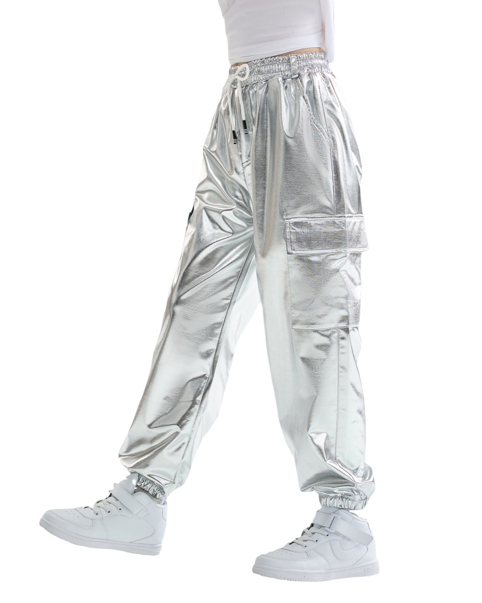 Girls Hip Hop Dance Cotton Cargo Jogger Pants for Kids