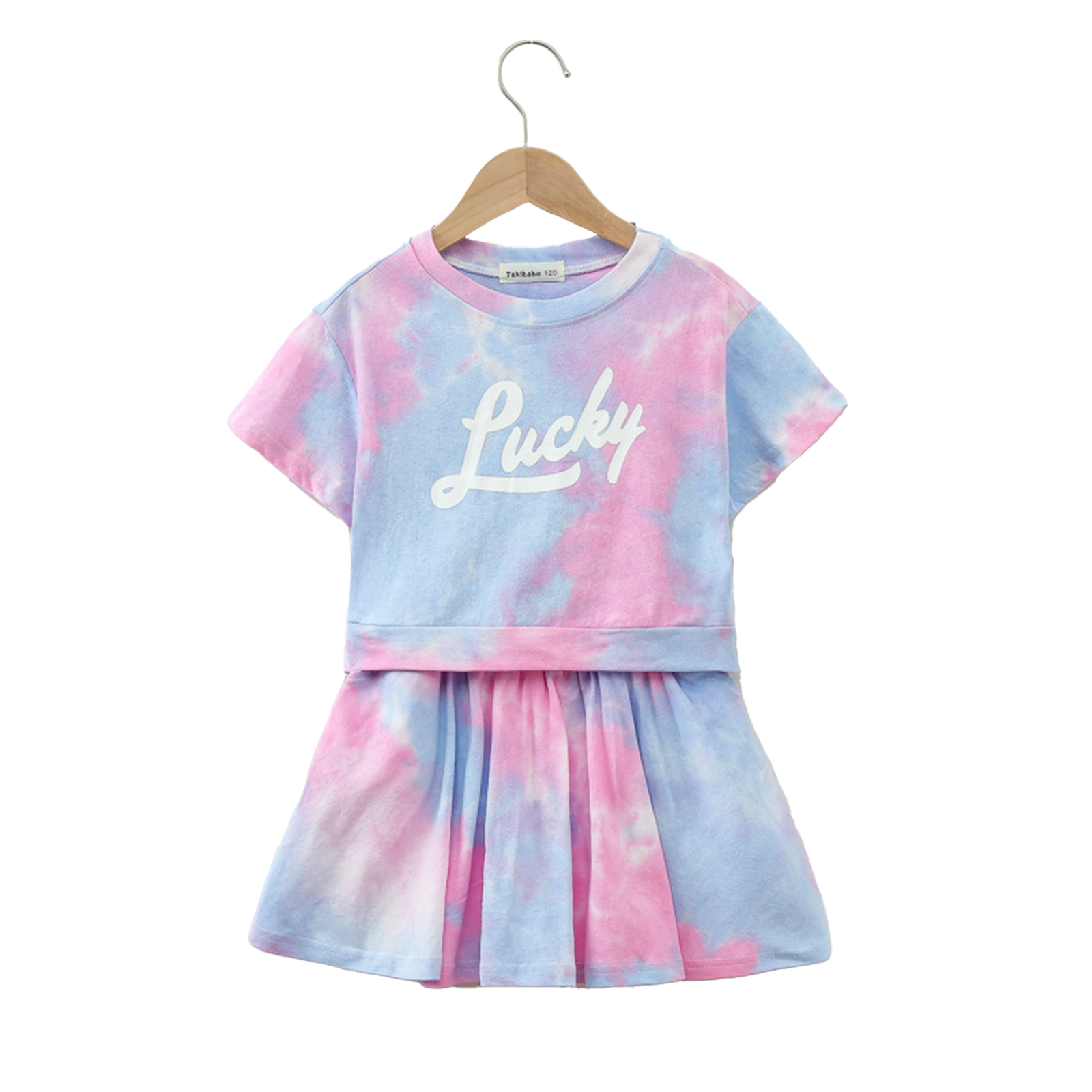 Girl's Summer Tie Dyed Short Sleeve Outfit