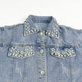 Load image into Gallery viewer, Girls Blue Pearl Denim Jacket
