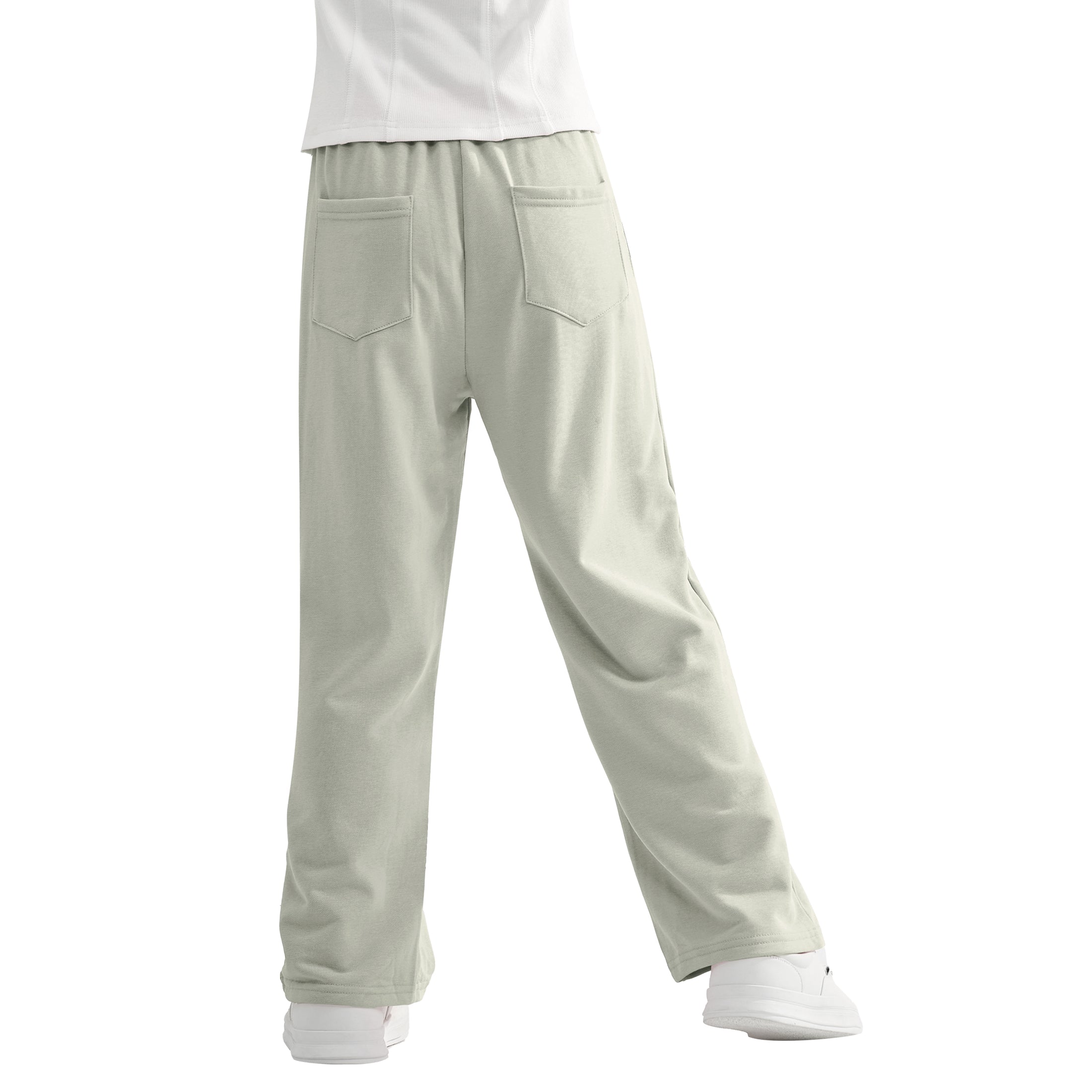 Girls Wide Leg Straight Sweatpants with Pockets