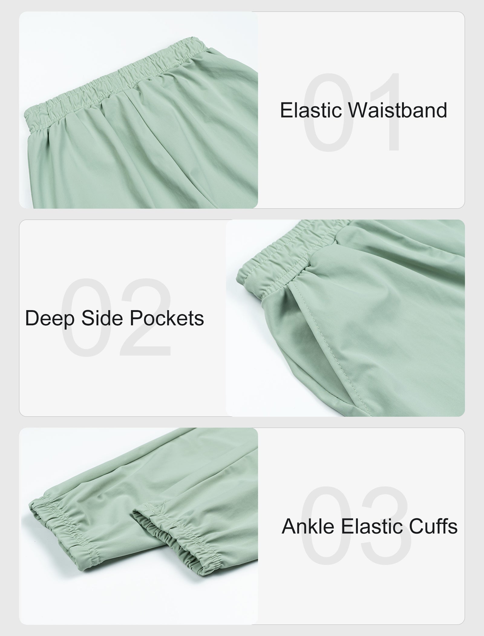 Rolanko Joggers with Pockets Quick Dry Silky Kids Sweatpants Lightweight Athletic Pants