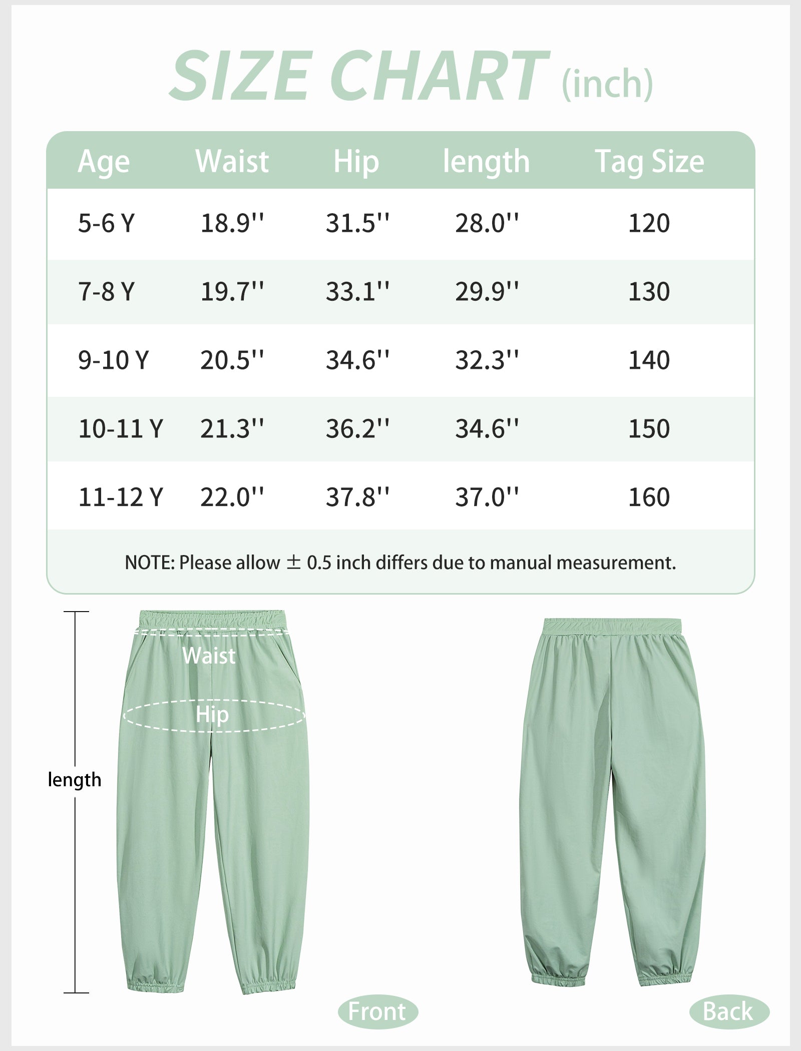 Rolanko Joggers with Pockets Quick Dry Silky Kids Sweatpants Lightweight Athletic Pants