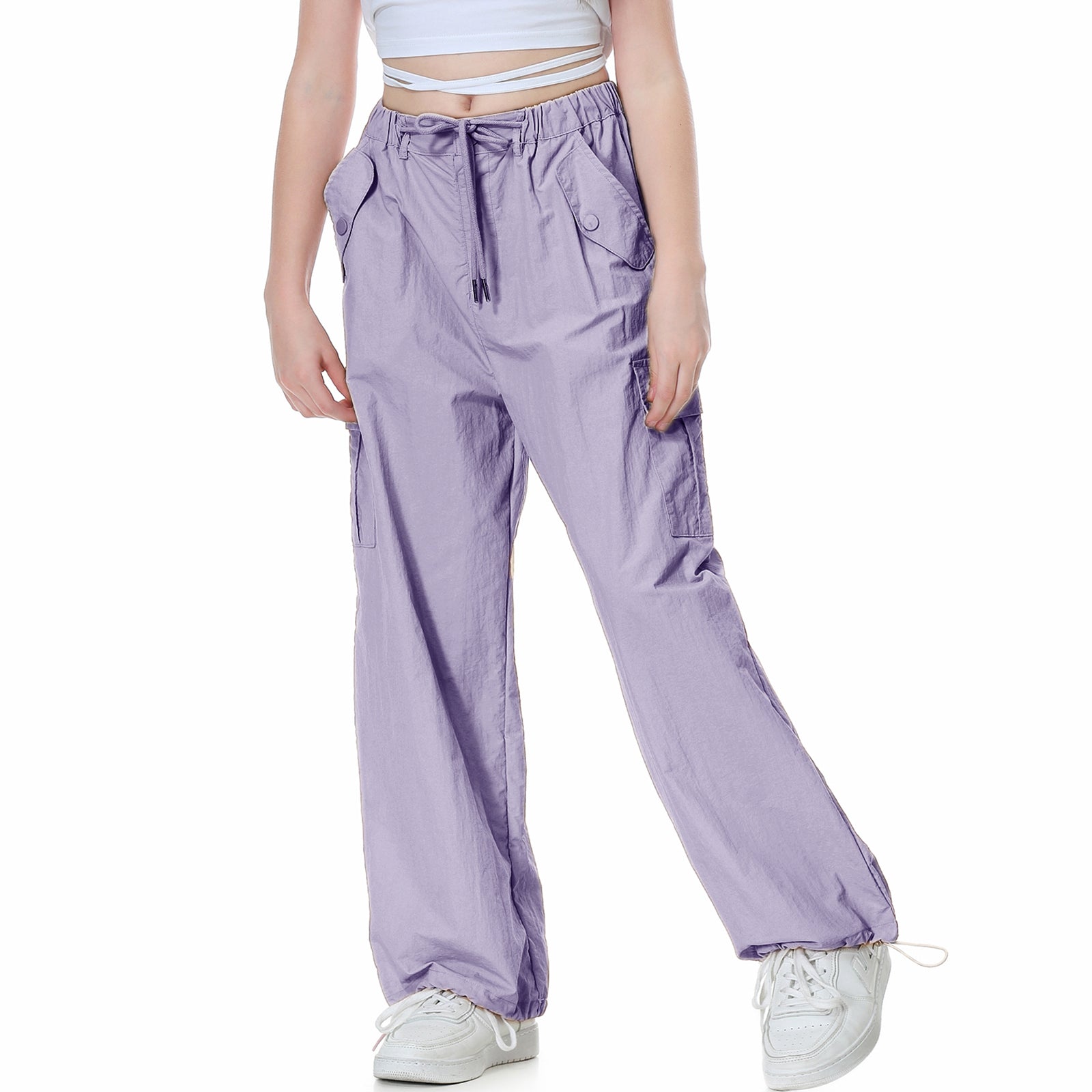 Girl's Baggy Cargo Parachute Trousers