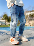 Load image into Gallery viewer, Boys' Blue Alphabet Print Jeans
