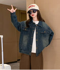 Load image into Gallery viewer, Girls Dark Blue Vintage Classic Denim Jacket
