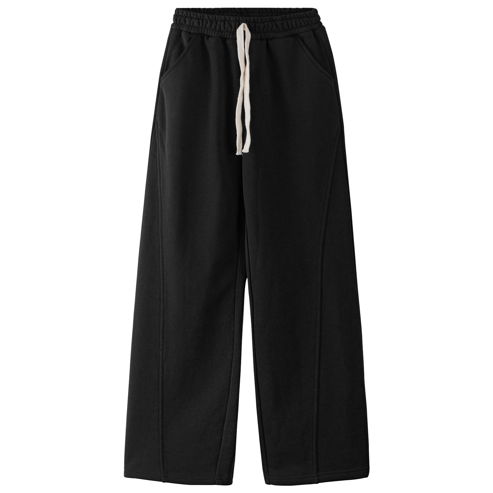 Girls Wide Leg Straight Sweatpants with Pockets