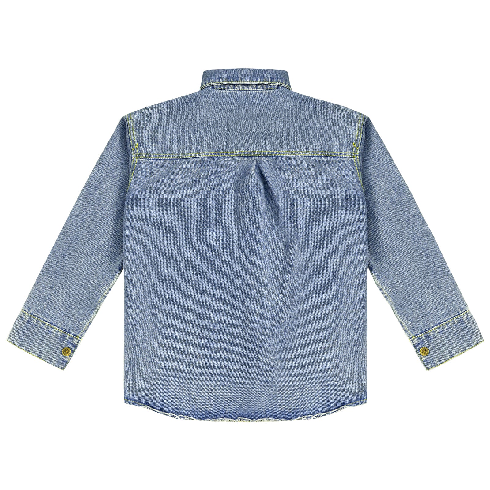 Girls Oversized Fall Denim Shirt with Pockets