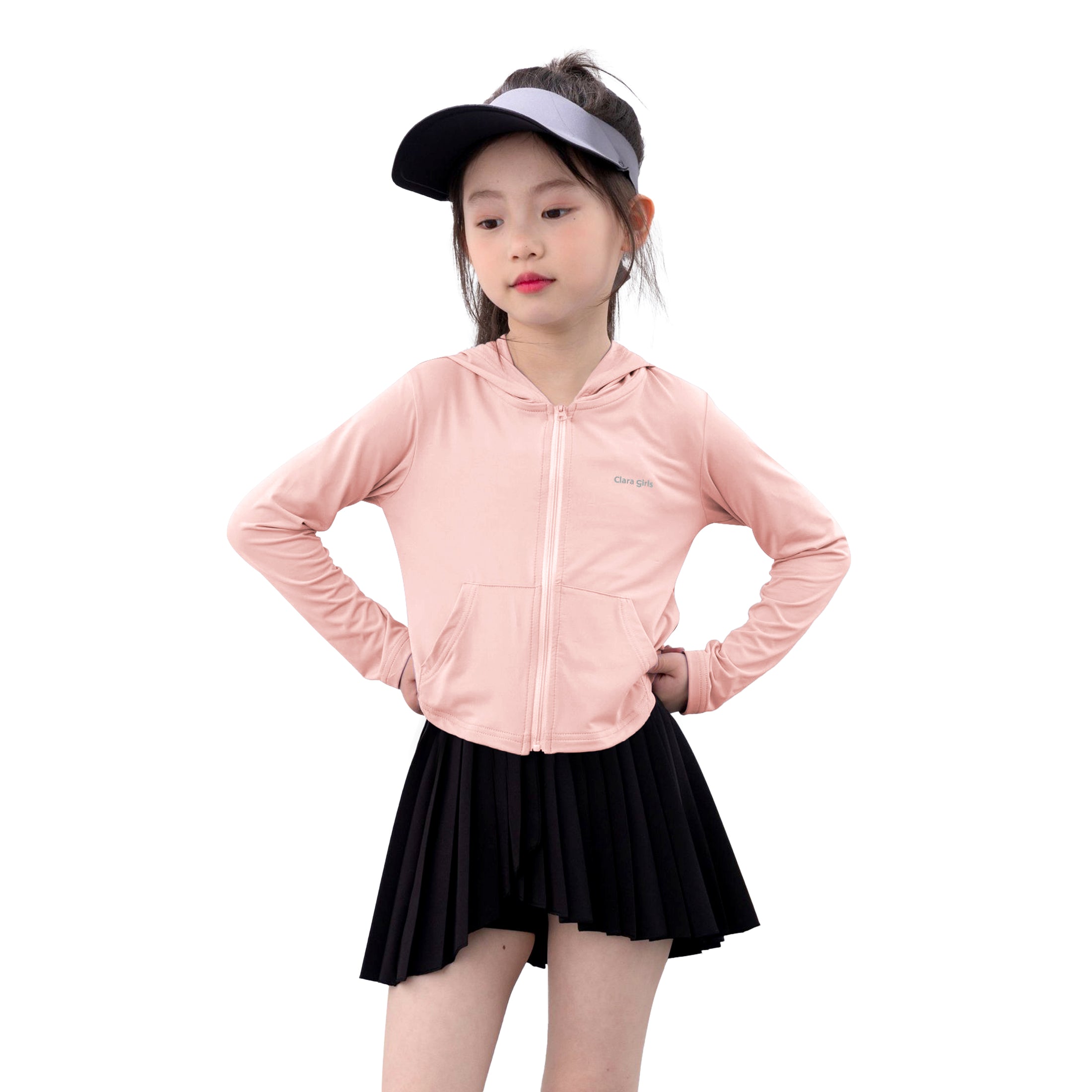 Rolanko Kids Zip Up Sun Hoodie UPF50+ with Thumbholes