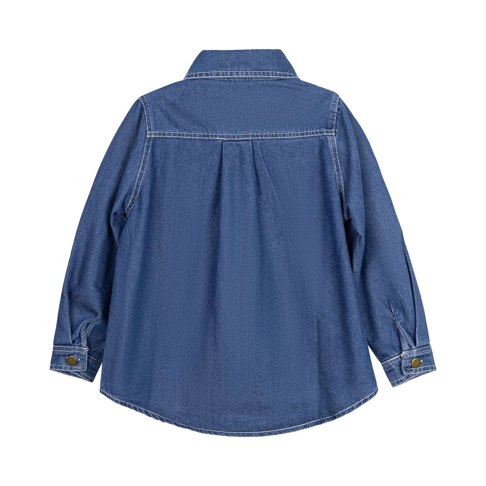 Girls Oversized Fall Denim Shirt with Pockets