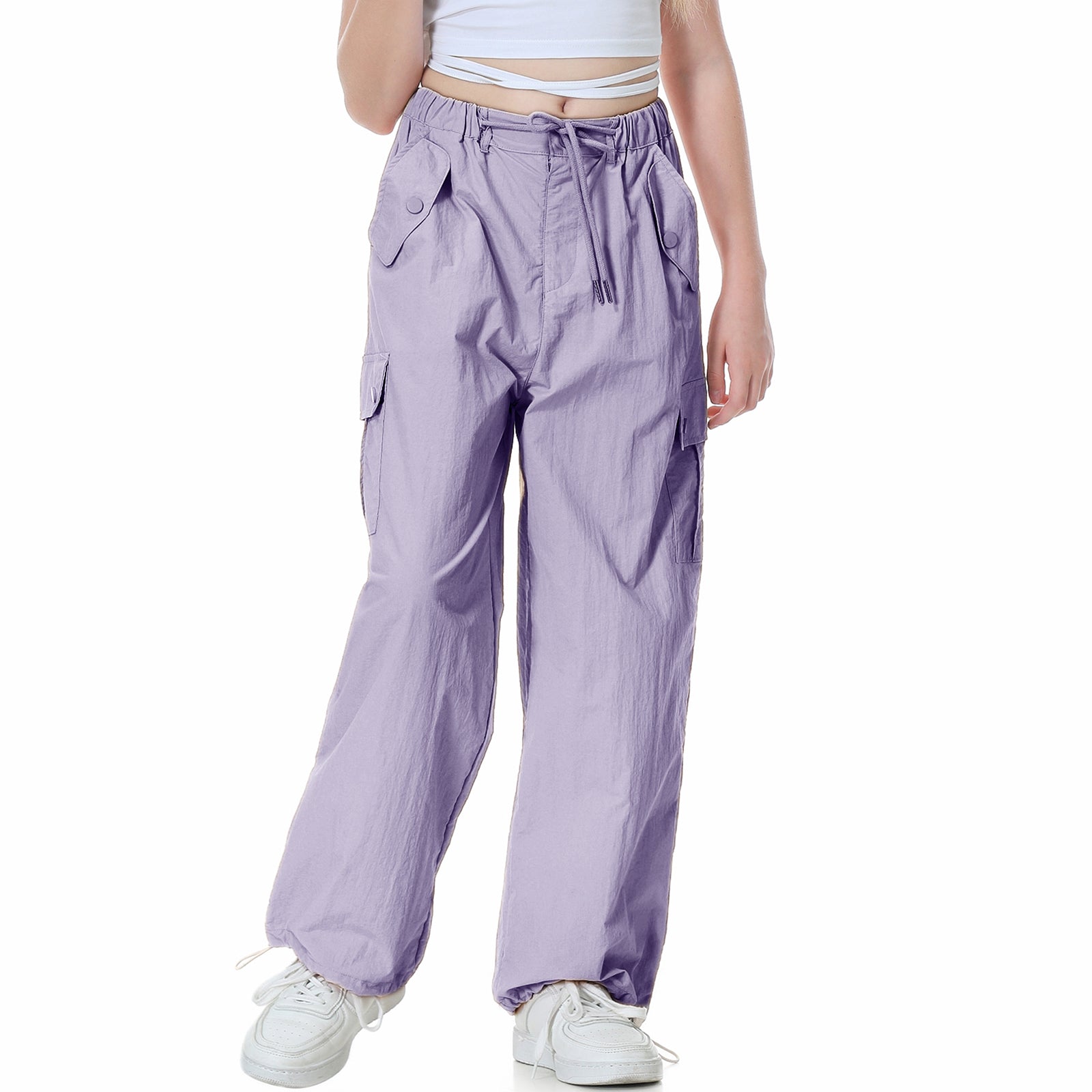 Girl's Baggy Cargo Parachute Trousers