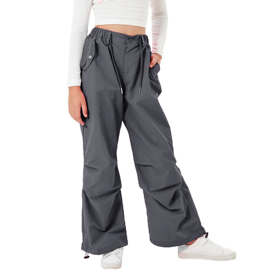 Girls Y2K Vintage Joggers with Adjustable Elastic Waist