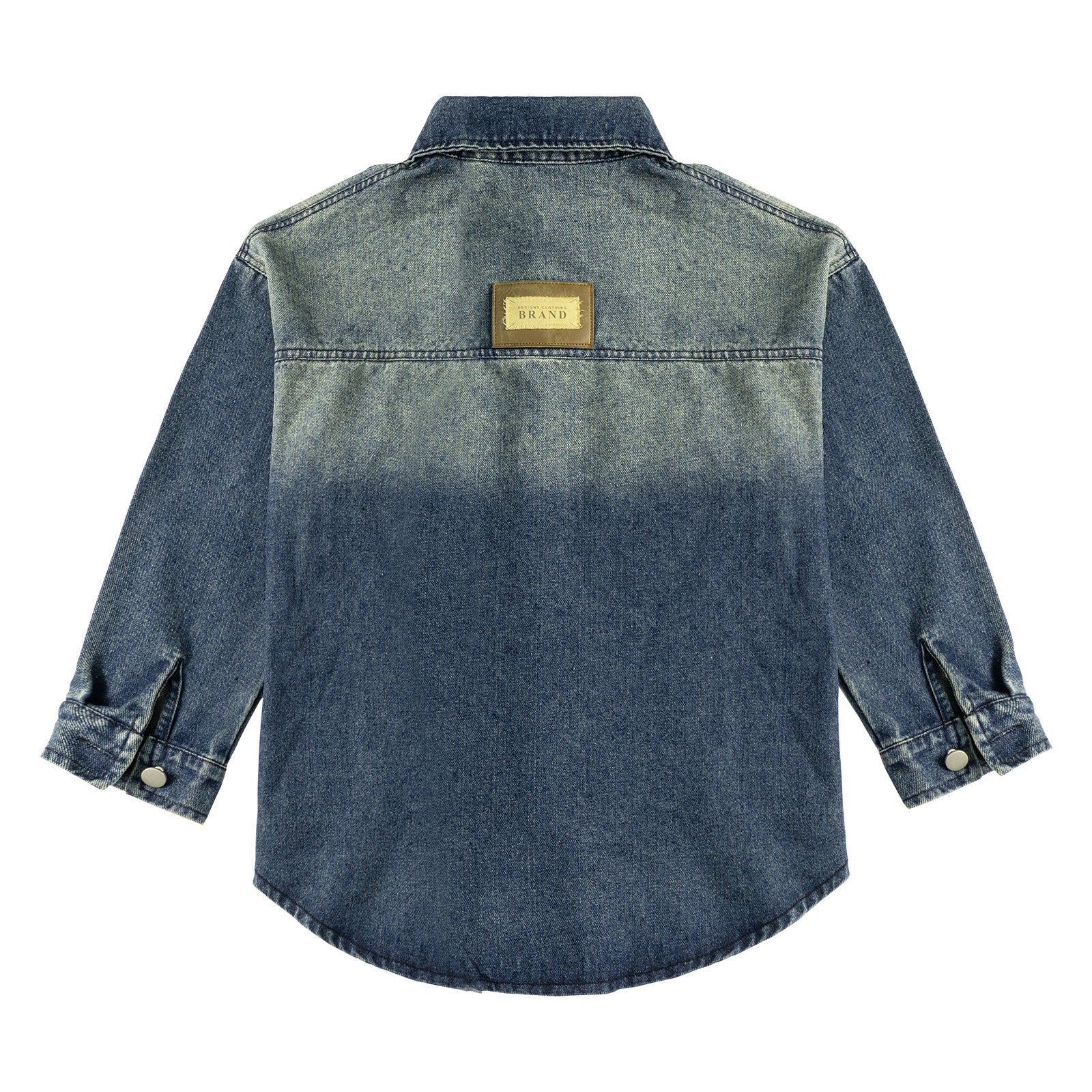 Girls Oversized Fall Denim Shirt with Pockets