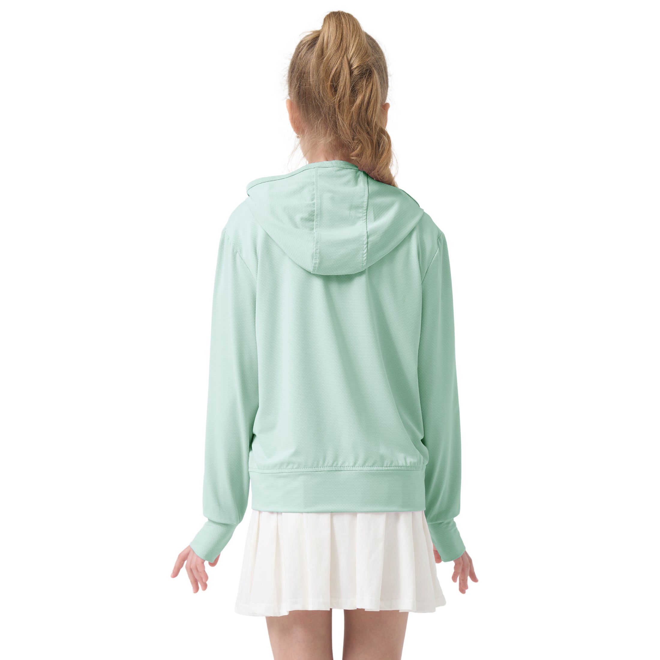 Rolanko Kids Zip Up Sun Hoodie UPF50+ with Thumbholes