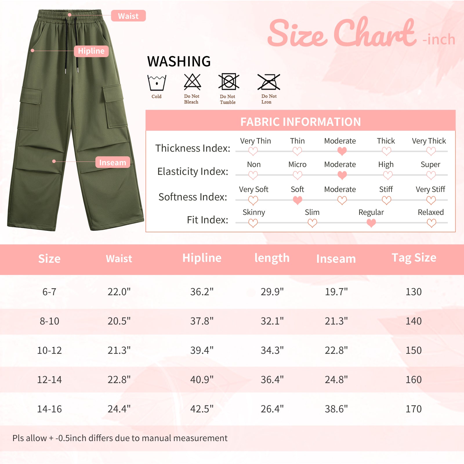 Girls Wide Leg Cargo Sweatpants with Pockets