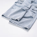 Load image into Gallery viewer, Light Blue Multi-Pocket Wide Leg Straight Leg Jeans
