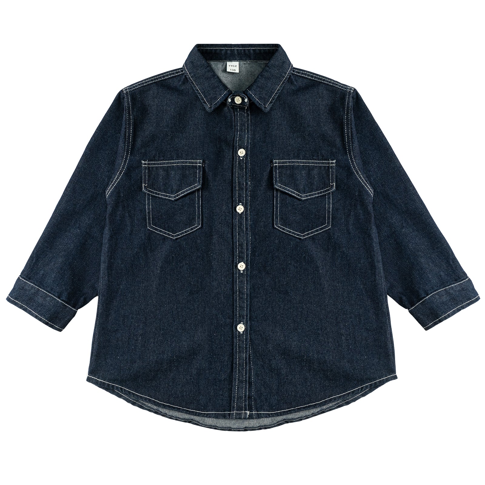 Girls Oversized Fall Denim Shirt with Pockets