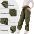 Load image into Gallery viewer, Girls Wide Leg Cargo Sweatpants with Pockets
