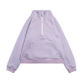 Load image into Gallery viewer, Girls Solid Color Half Zip Half High Neck Sweatshirt
