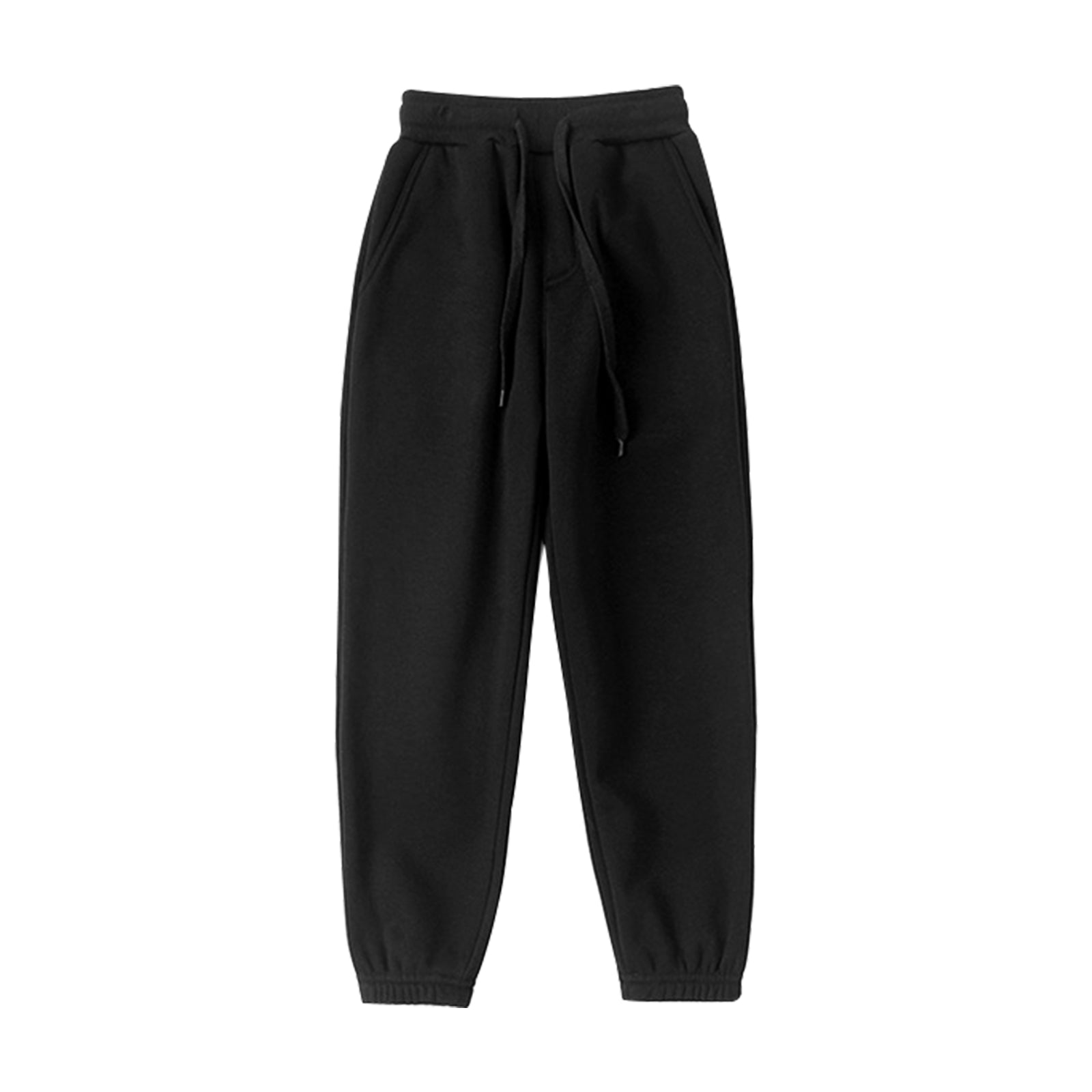 Boys Solid Color Padded Drawstring Sweatpants