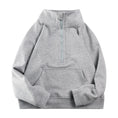 Load image into Gallery viewer, Girls Solid Color Half Zip Half High Neck Sweatshirt
