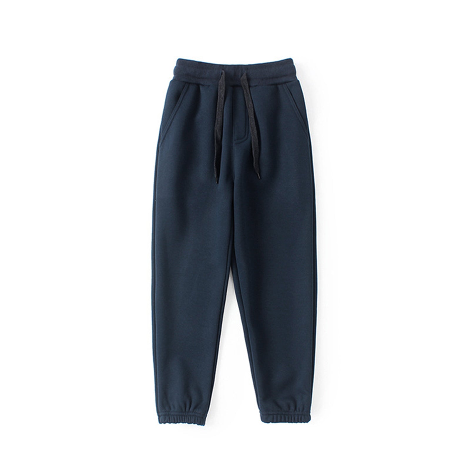 Boys Solid Color Padded Drawstring Sweatpants