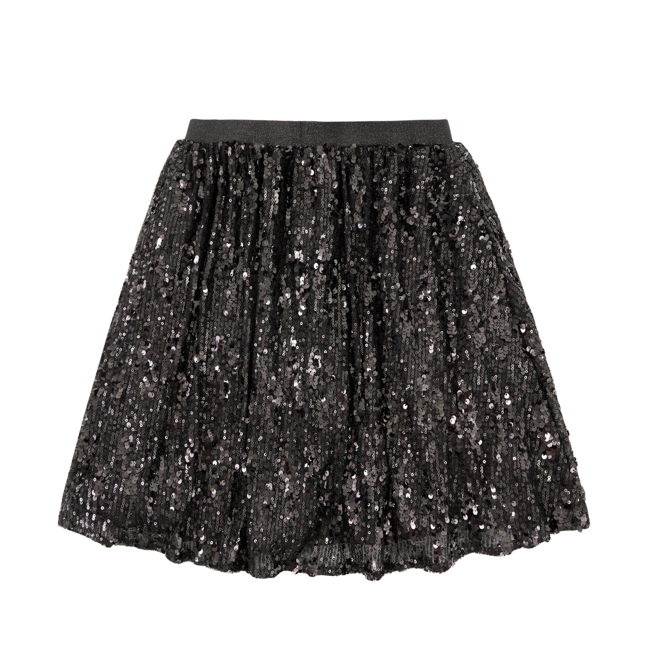 Rolanko Girls Sequin Elastic Waist Glitter Sparkly Skirt