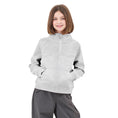 Load image into Gallery viewer, Girls Solid Color Half Zip Half High Neck Sweatshirt
