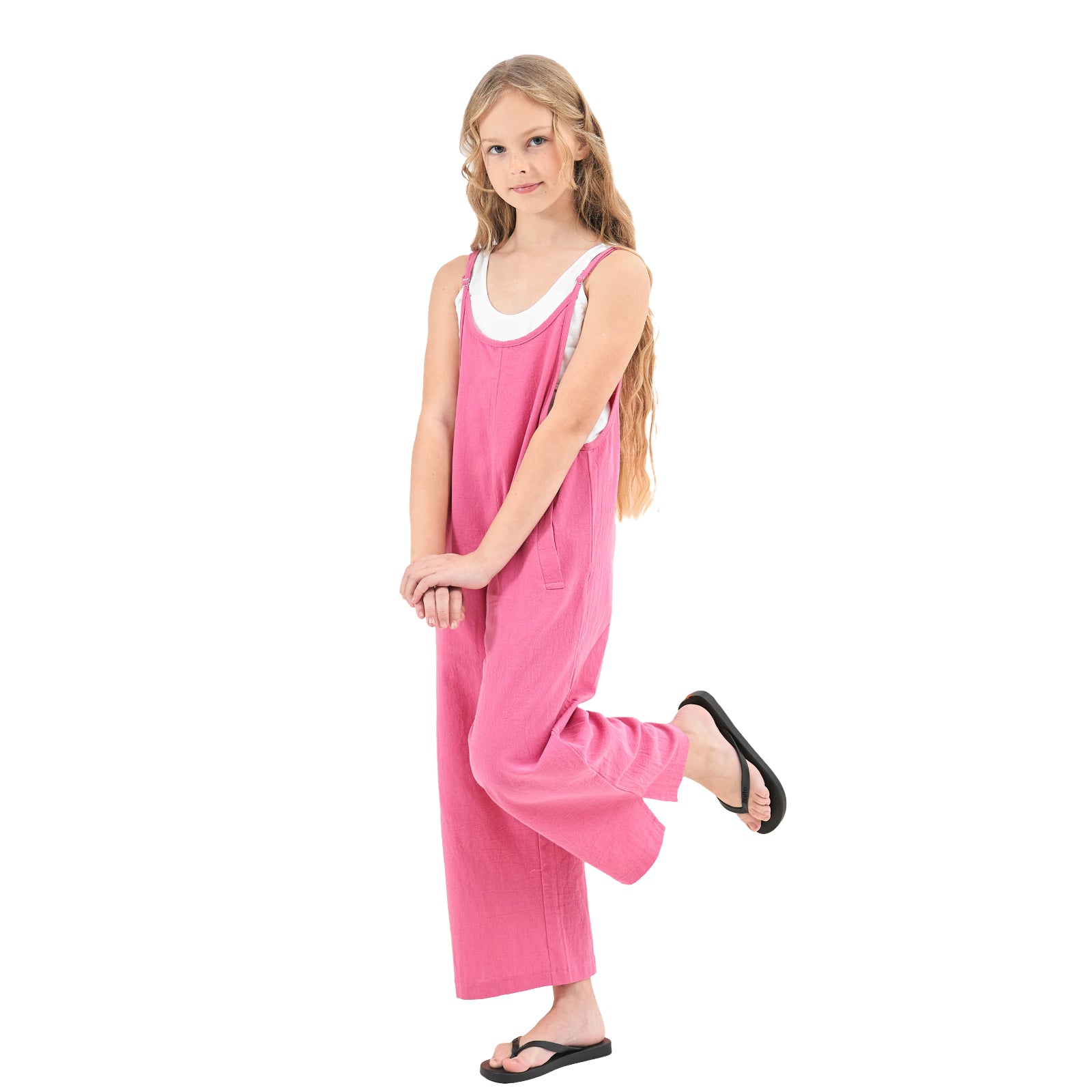 Girl's Sleeveless Wide Leg Jumpsuit