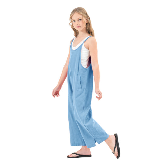 Girl's Sleeveless Wide Leg Jumpsuit