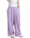 Load image into Gallery viewer, Rolanko Girls Wide Leg Pants Flowy Loose Fit Palazzo Pants for Girls Kids Linen Trousers Casual Beach

