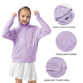 Load image into Gallery viewer, Rolanko Kids Zip Up Sun Hoodie UPF50+ with Thumbholes
