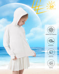 Load image into Gallery viewer, Rolanko Kids Zip Up Sun Hoodie UPF50+ with Thumbholes
