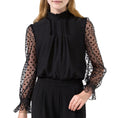 Load image into Gallery viewer, Girls Long Sleeve Shirts Chiffon Blouses with Polka Dot
