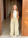 Load image into Gallery viewer, Rolanko Girls Wide Leg Pants Flowy Loose Fit Palazzo Pants for Girls Kids Linen Trousers Casual Beach
