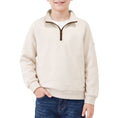 Carica l'immagine nel visualizzatore della galleria, Boys Quarter Zip Pullover, Textured Sweatshirt Long Sleeve
