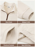 Carica l'immagine nel visualizzatore della galleria, Boys Quarter Zip Pullover, Textured Sweatshirt Long Sleeve
