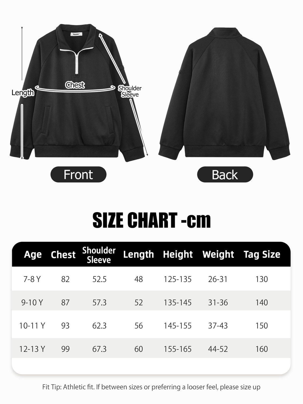 Boys Quarter Zip Pullover, Textured Sweatshirt Long Sleeve