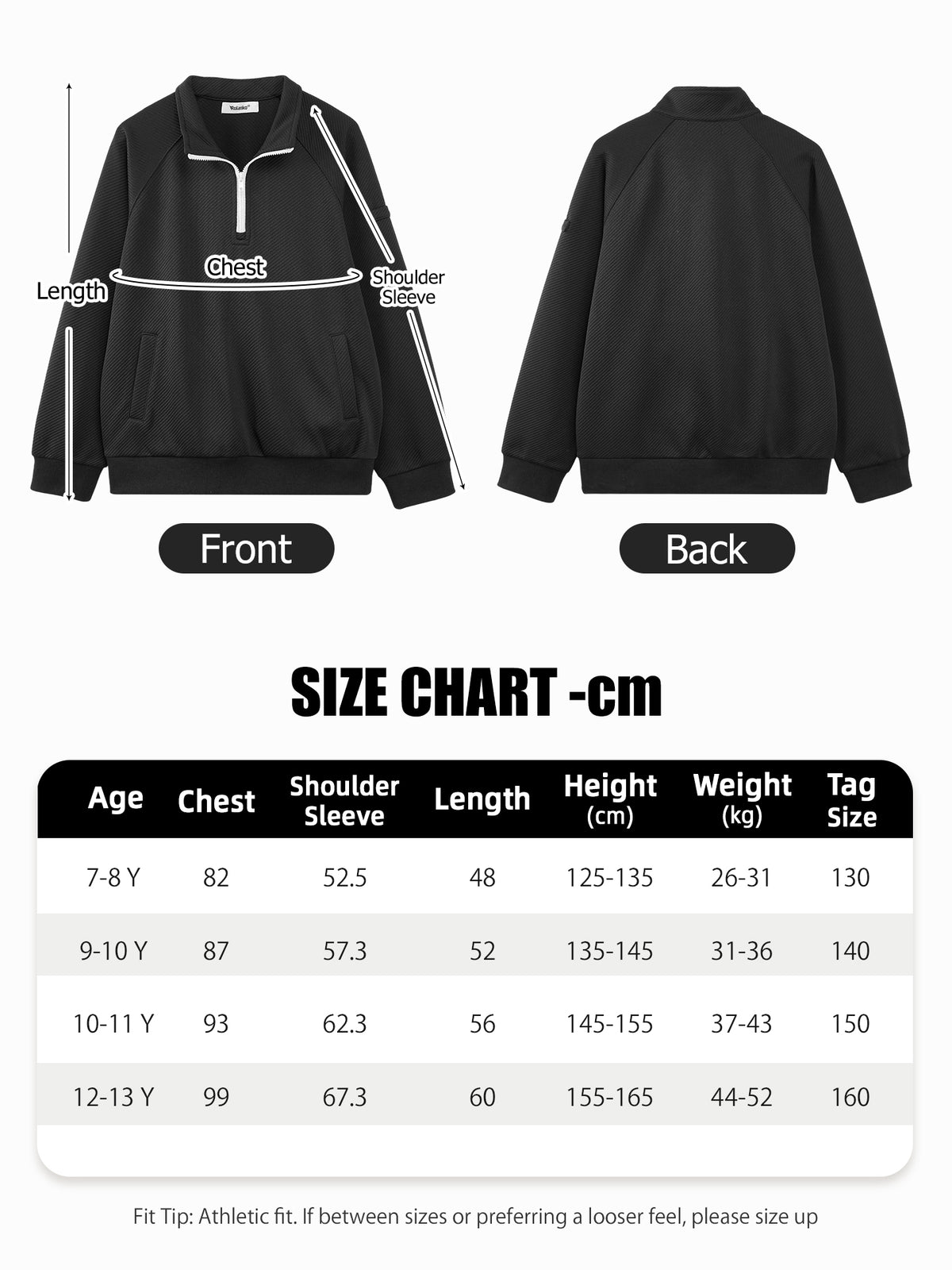 Boys Quarter Zip Pullover, Textured Sweatshirt Long Sleeve
