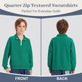 Carica l'immagine nel visualizzatore della galleria, Boys Quarter Zip Pullover, Textured Sweatshirt Long Sleeve
