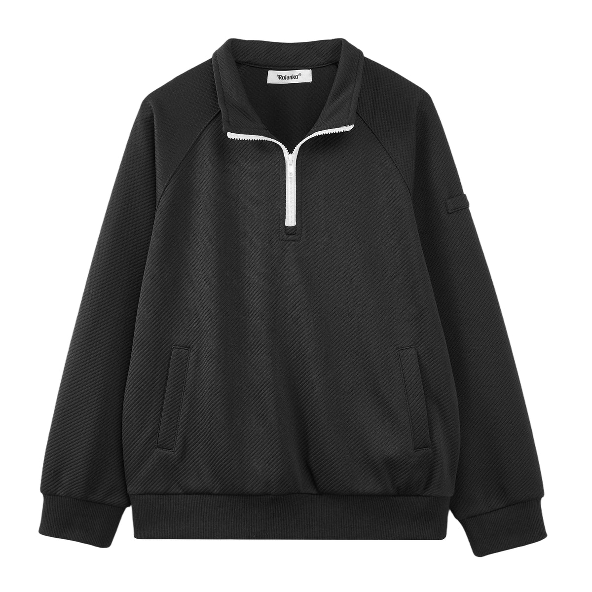 Boys Quarter Zip Pullover, Textured Sweatshirt Long Sleeve