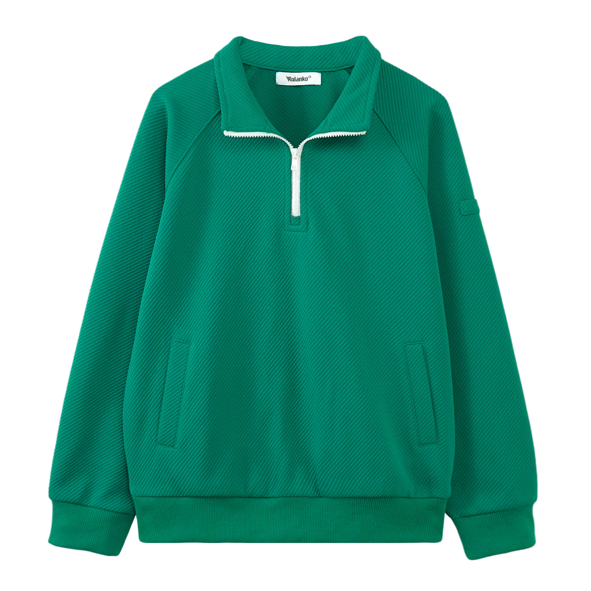 Boys Quarter Zip Pullover, Textured Sweatshirt Long Sleeve