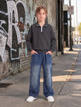 Carica l'immagine nel visualizzatore della galleria, Boys Quarter Zip Pullover, Textured Sweatshirt Long Sleeve
